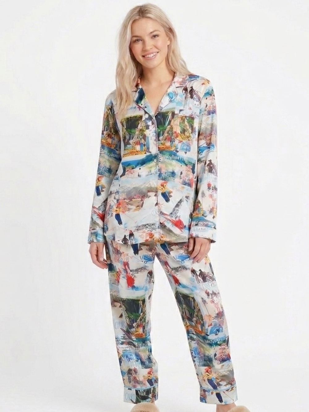 Show Me Your Mumu Pajama Set in Ski Postcard Pattern